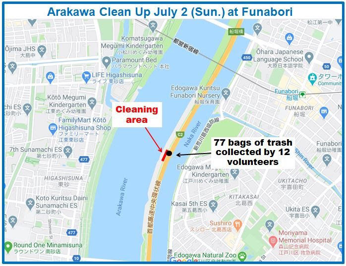 Arakawa River clean up July 2, 2023
