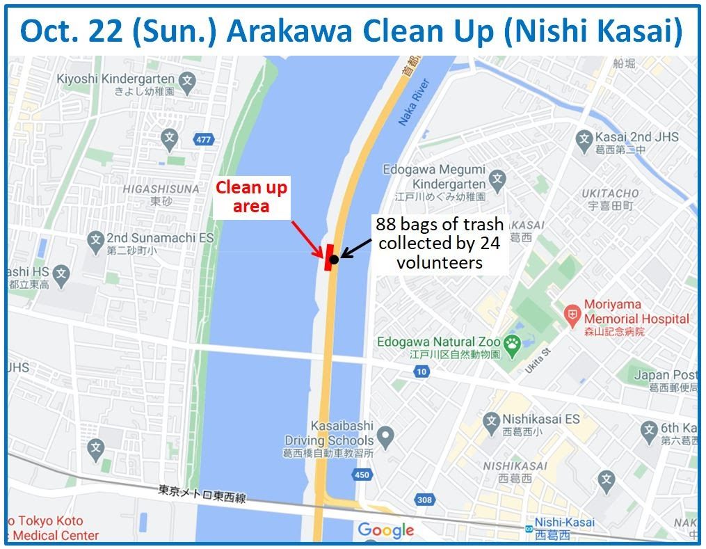 Arakawa River clean up Oct 22, 2023