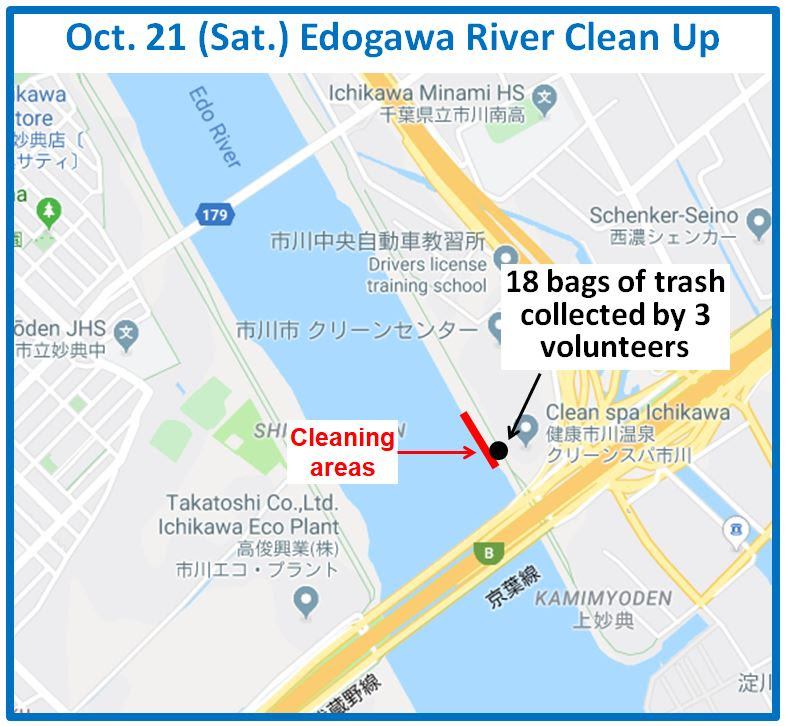 Edogawa River clean up Oct 21, 2023
