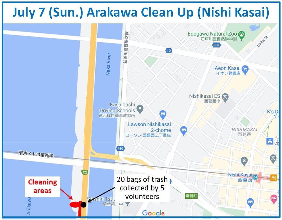 Arakawa River clean up July 7, 2024