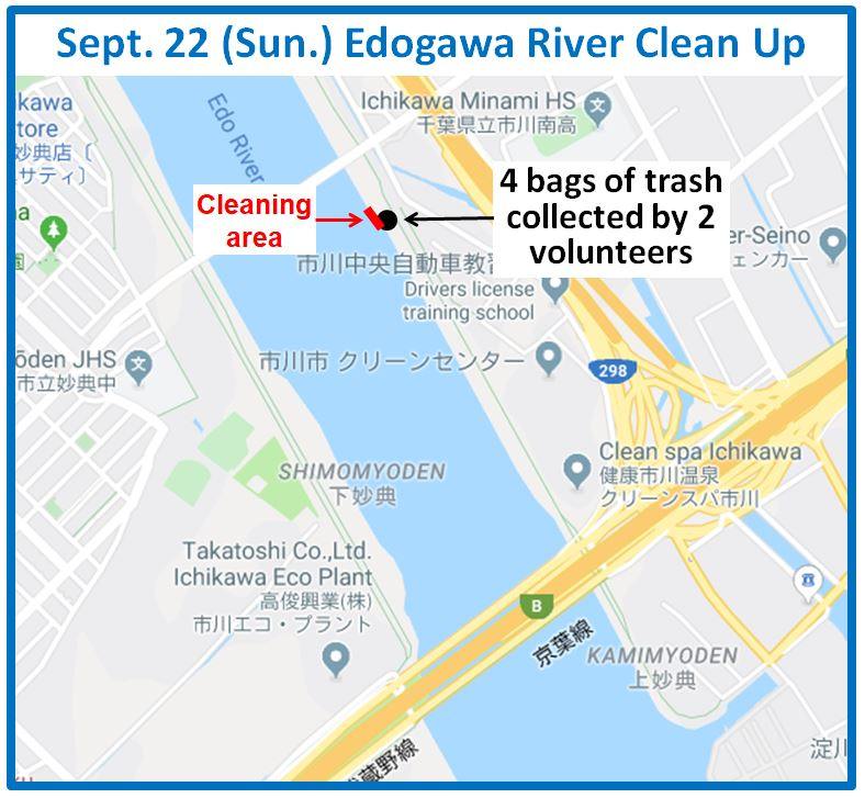 Edogawa River clean up Sept 22, 2024