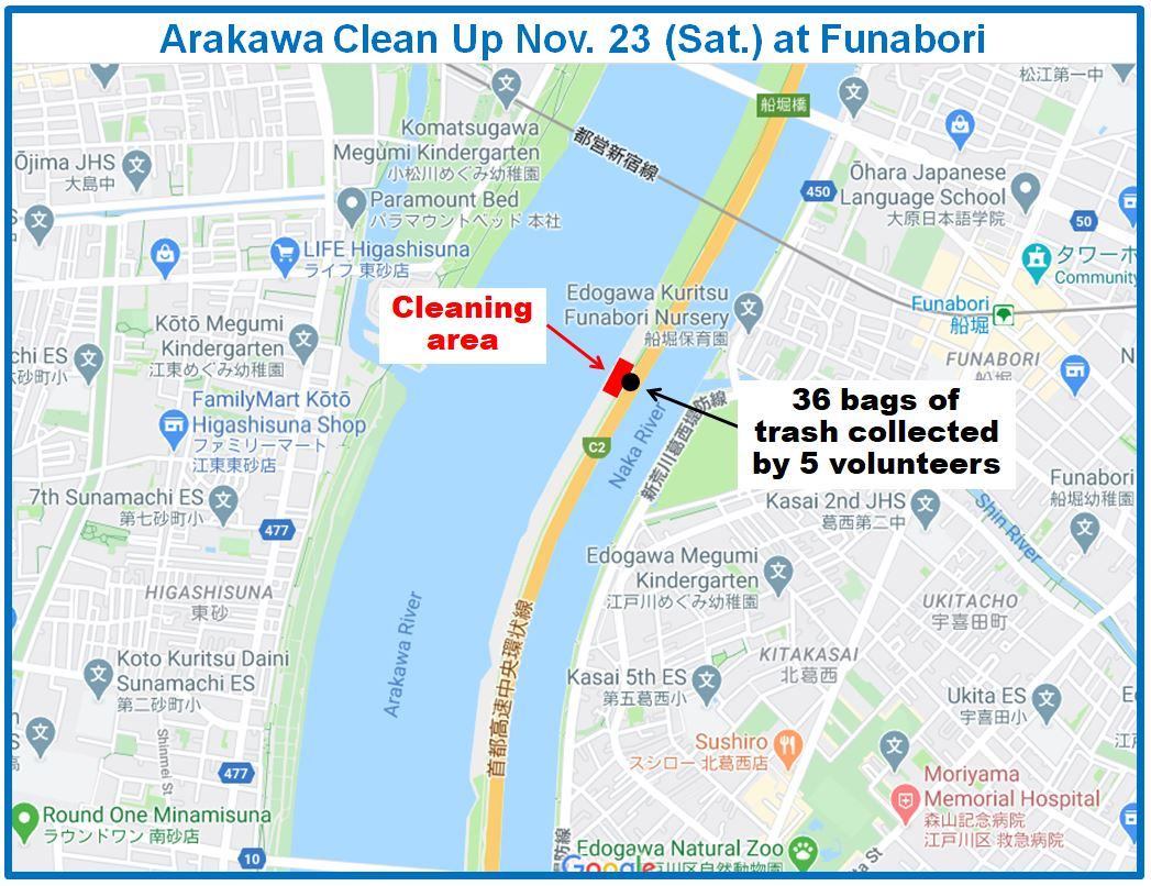 Arakawa River clean up Nov 23, 2024